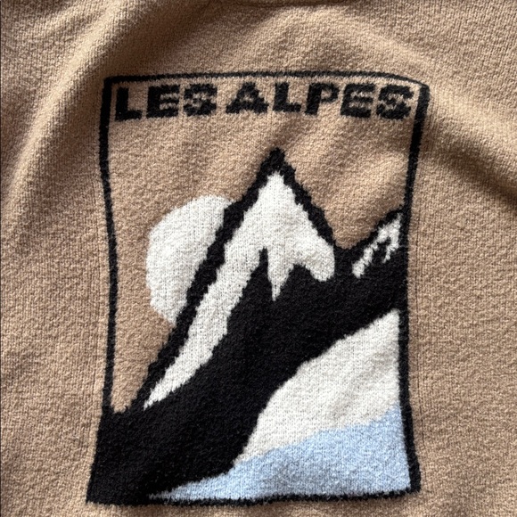 Universal Thread Long Sleeve Crewneck Sweater Les Alpes Tan Mountain Size Small - Picture 3 of 10